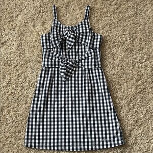 Bebe girls Navy & White Gingham Tie-Front Sundress Size 10/12